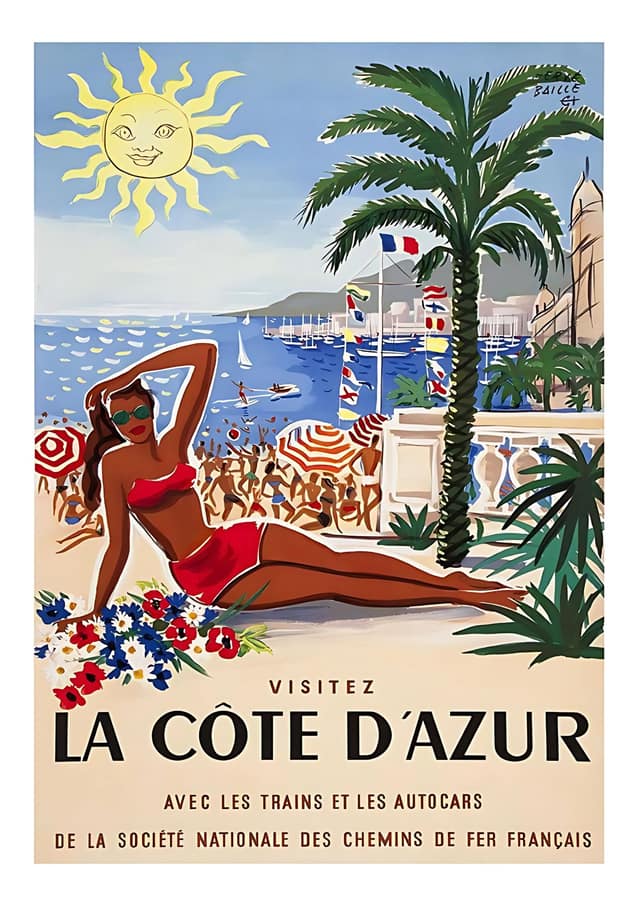 Riviera Sunbather Travel Poster