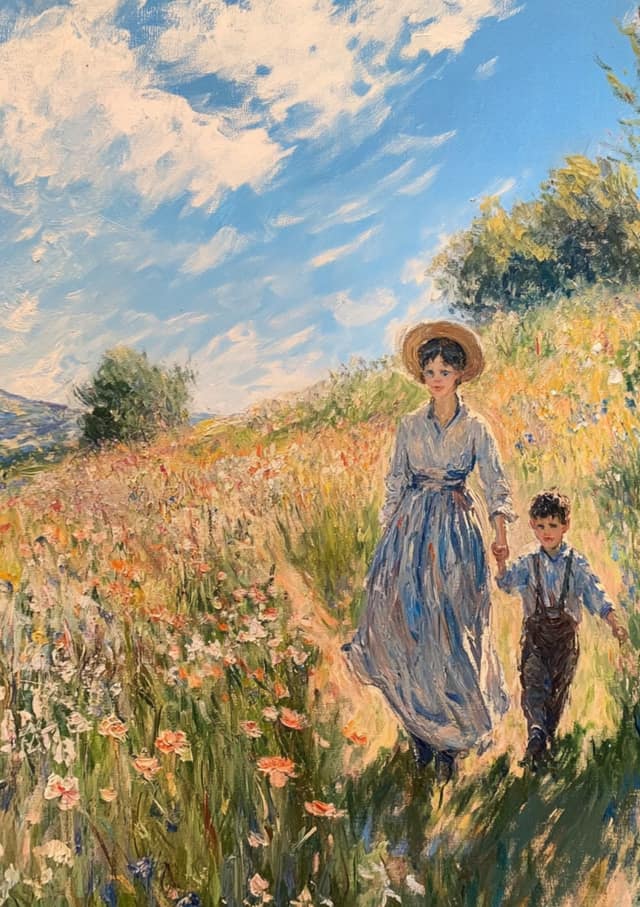 Sunlit Wildflower Walk