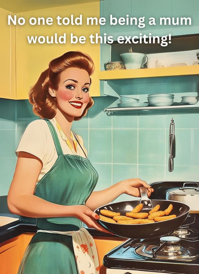 Retro Mum Kitchen Face Swap