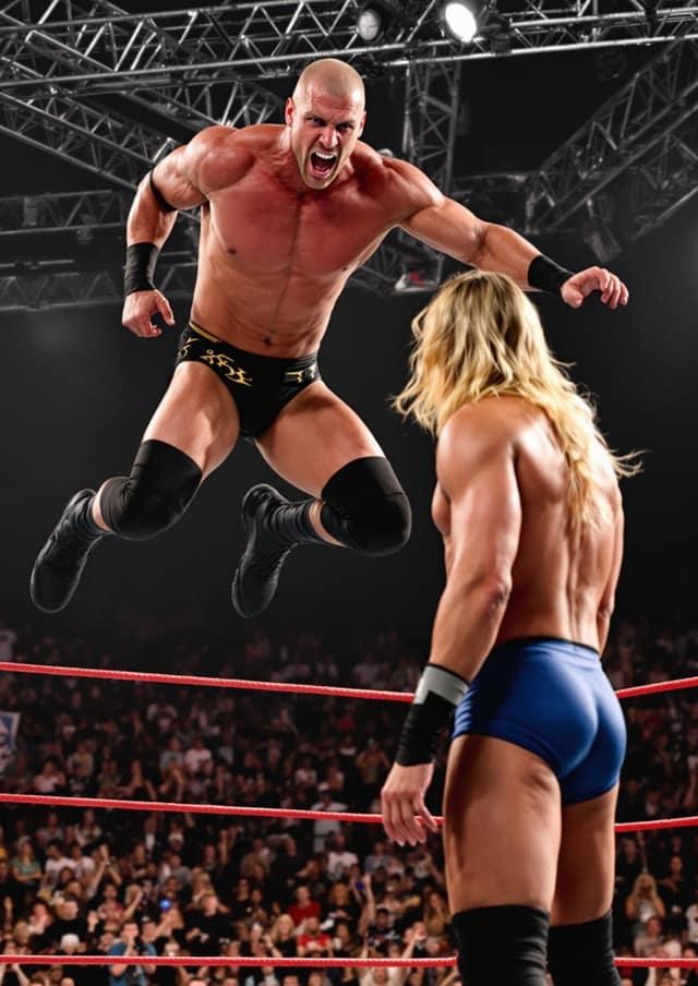 Midair Wrestling Face Swap