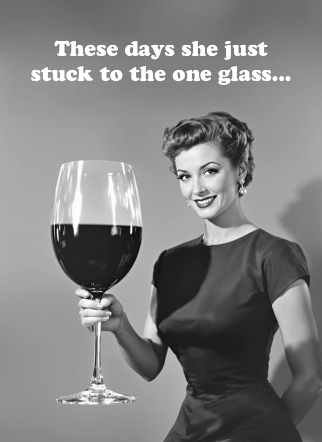 Just One Glass Of Wine Birthday Card