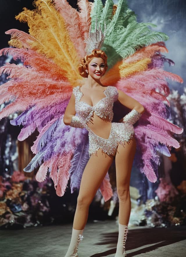 Feather Fan Showgirl Glam
