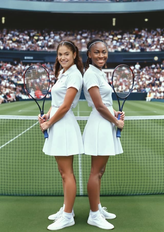 Doubles Tennis Match Card For Her