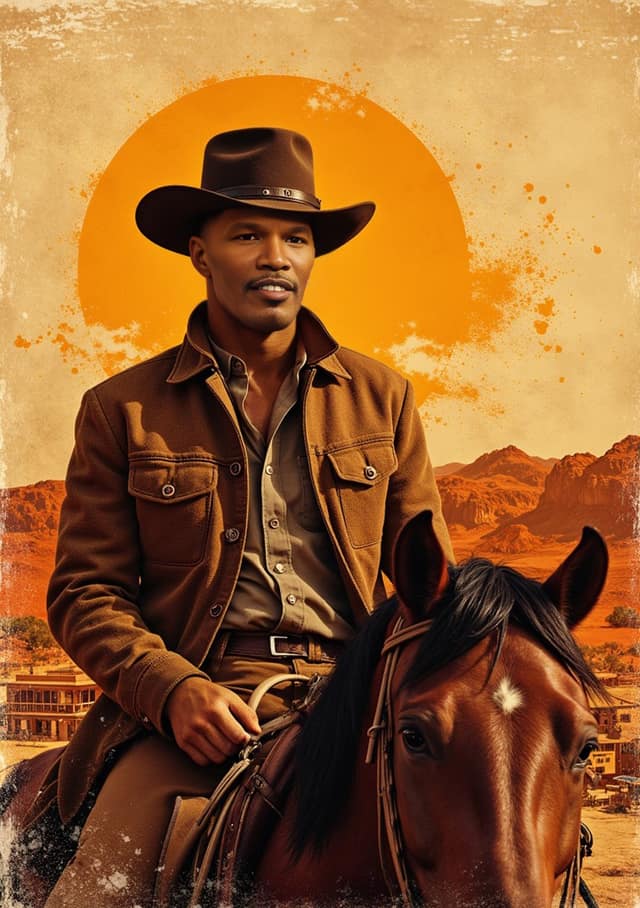 Sunset Cowboy On Horseback