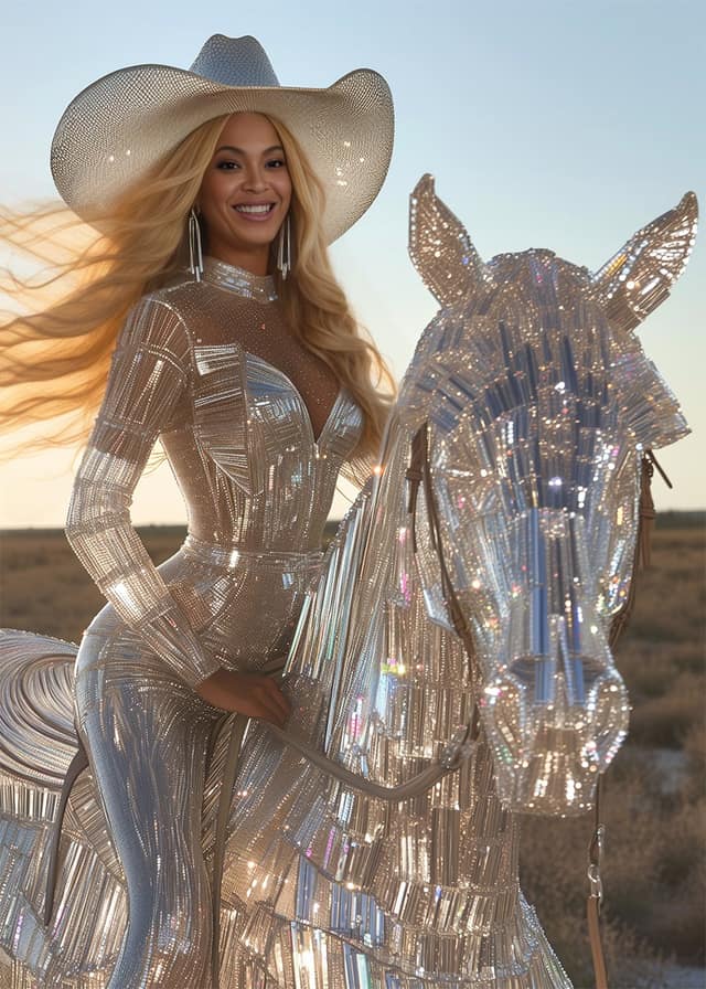 Silver Cowgirl Sunset Ride