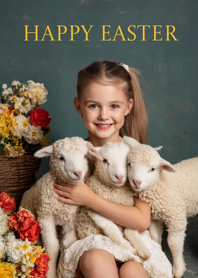 Easter Girl Lambs