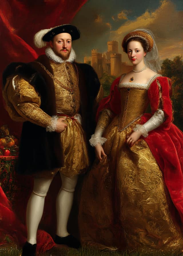 Tudor Couple Card