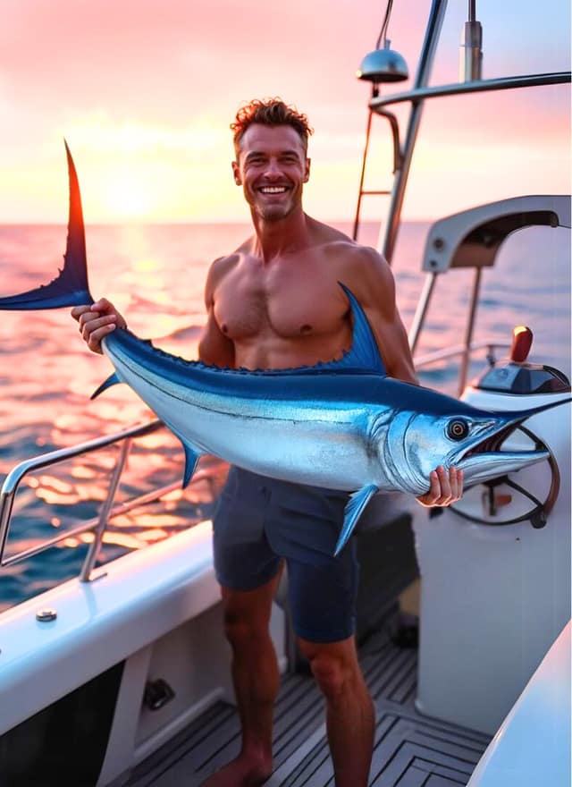 Sunset Trophy Catch Fisherman