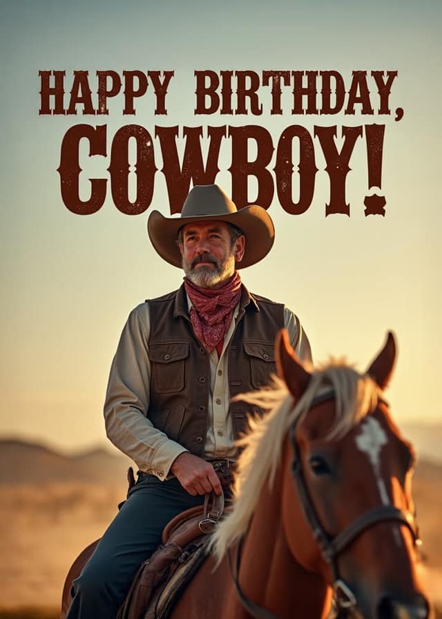 Birthday Cowboy Birthday Card