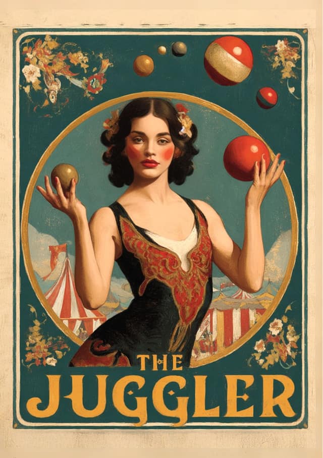 The Juggler Vintage Poster Card