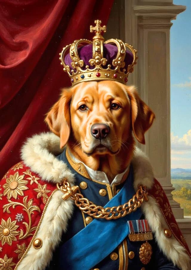 Crowned Canine Royal Portrait