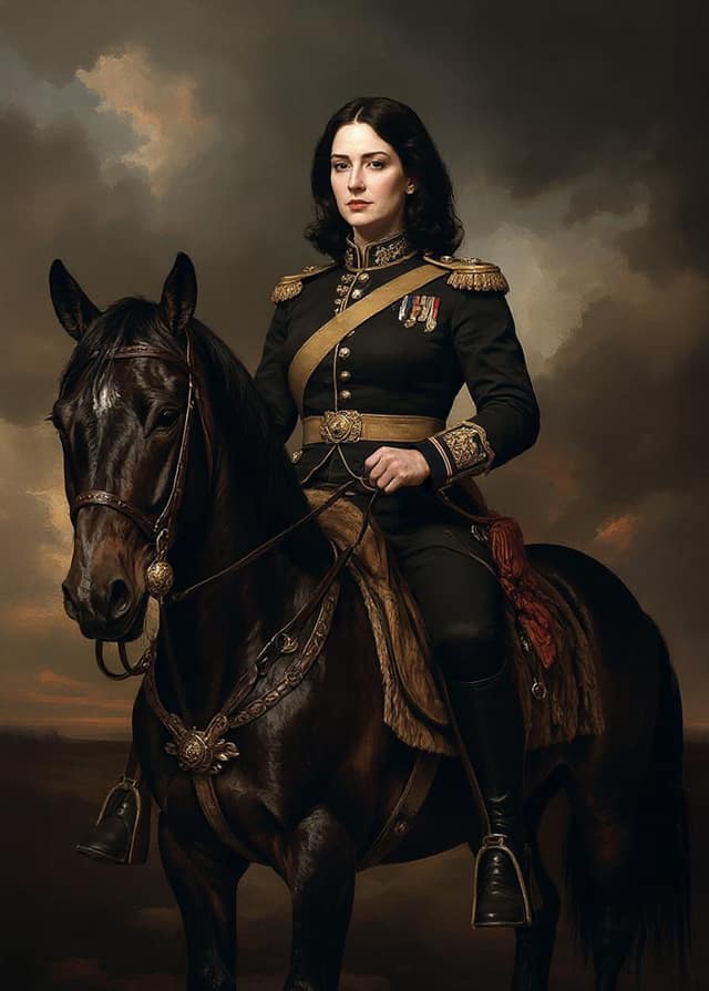 Stately Horseback Commander