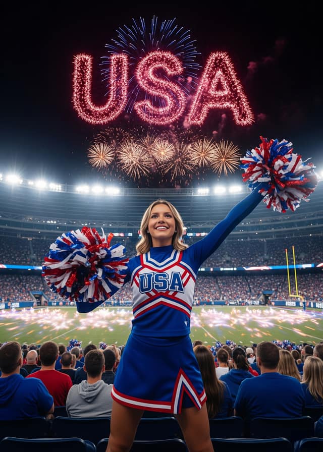 Game Day Fireworks Cheerleader