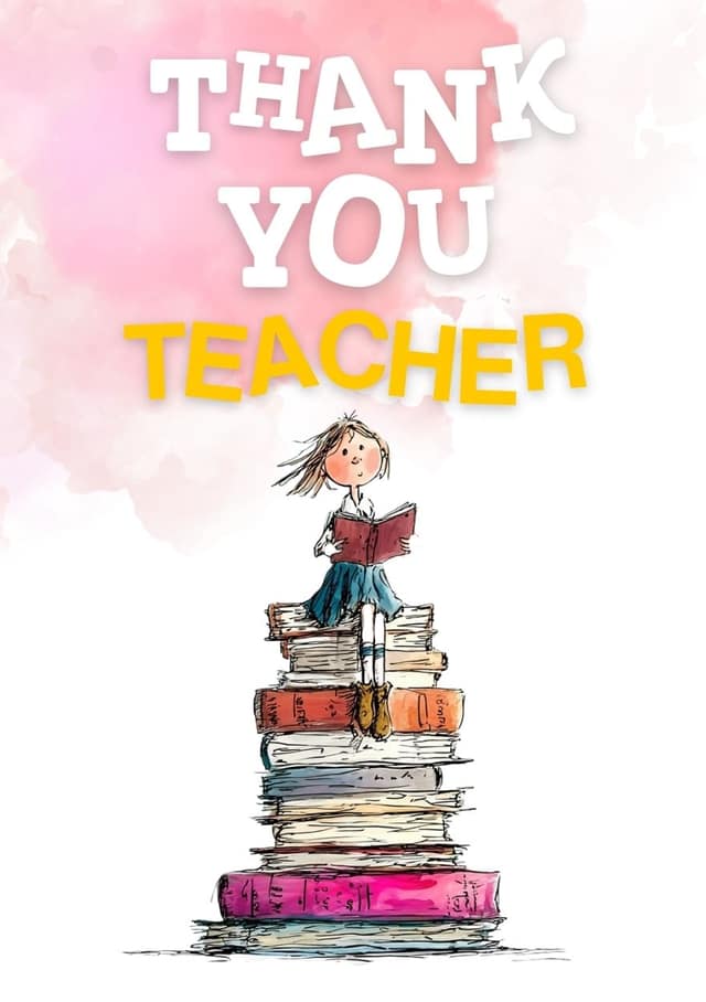 Thank You Teacher Book Stack