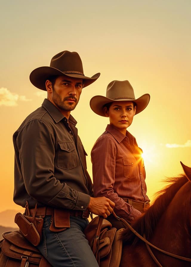 Riding Into The Sunset Cowboy Card