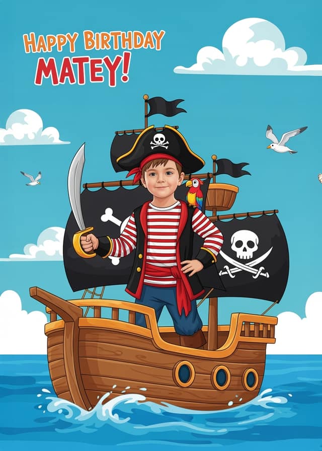 Birthday Pirate Captain Face Swap