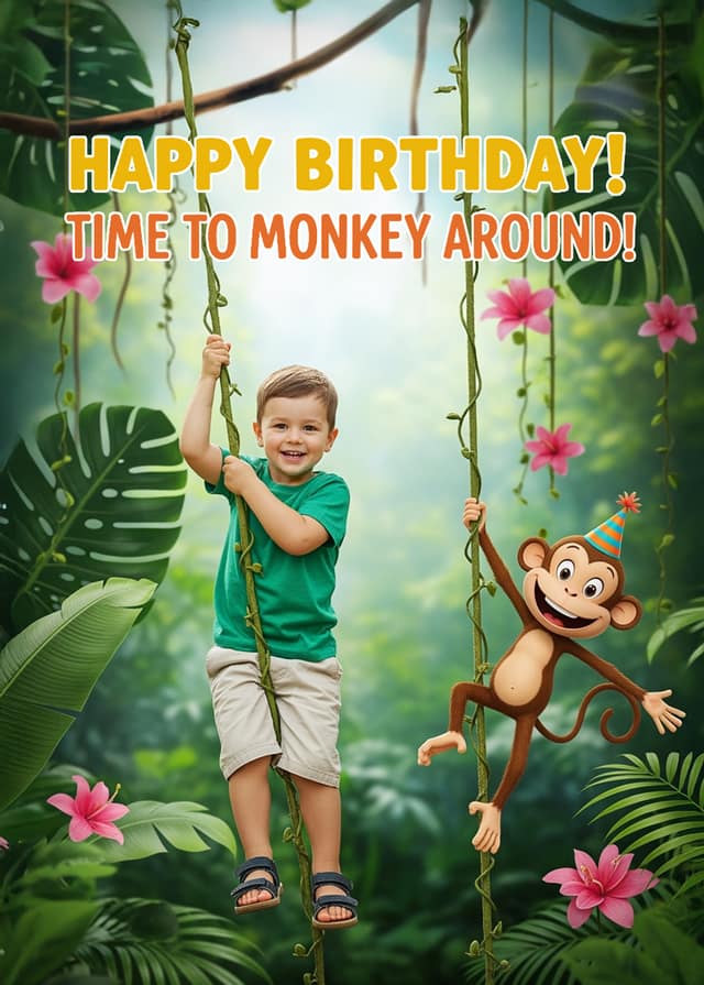 Monkey Business Birthday Swing