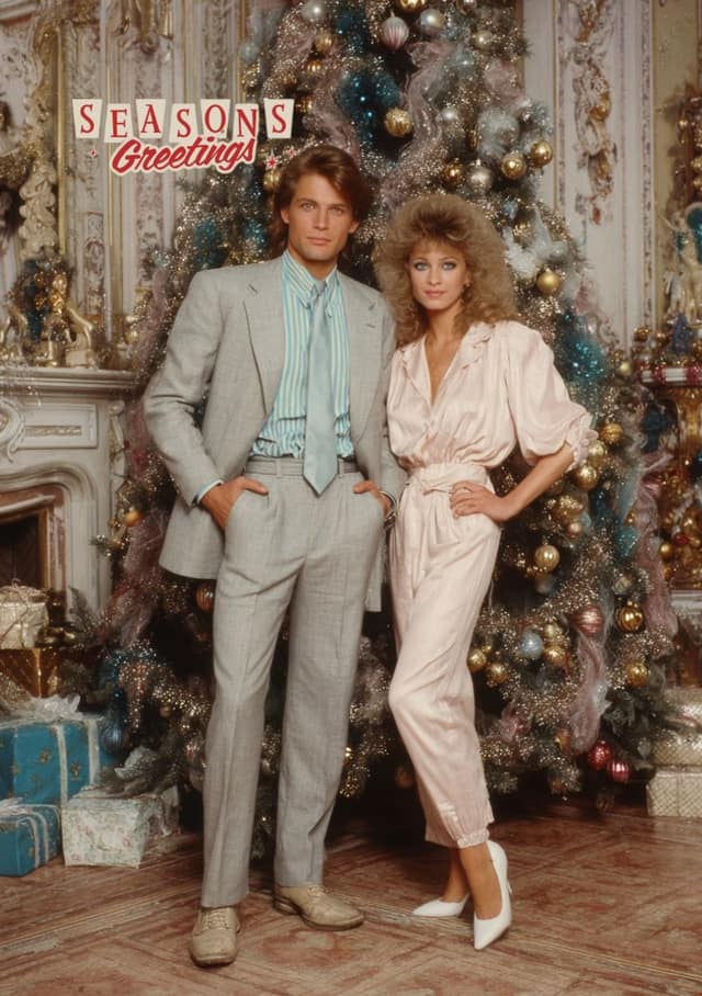 Vintage Christmas Couple Glamour