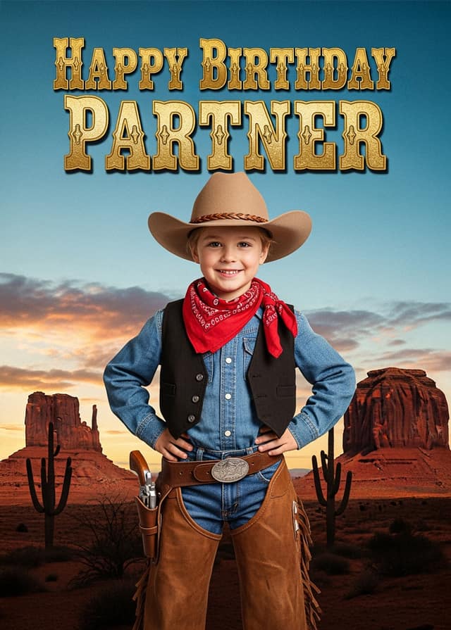 Birthday Cowboy Face Swap