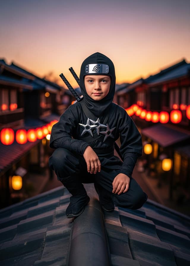 Rooftop Ninja At Sunset