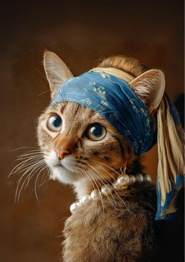 Pearl Earring Pet Painting