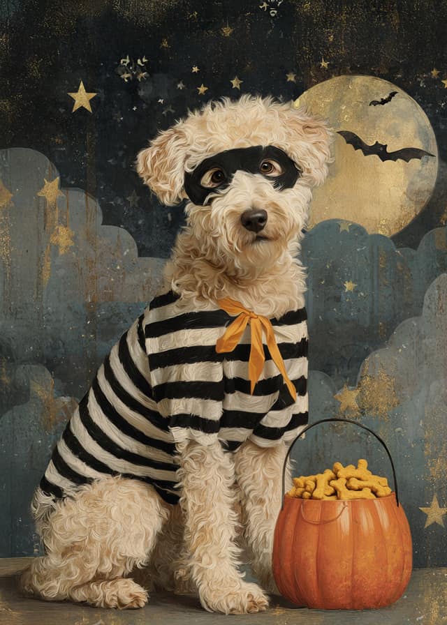 Halloween Bandit Pet Portrait