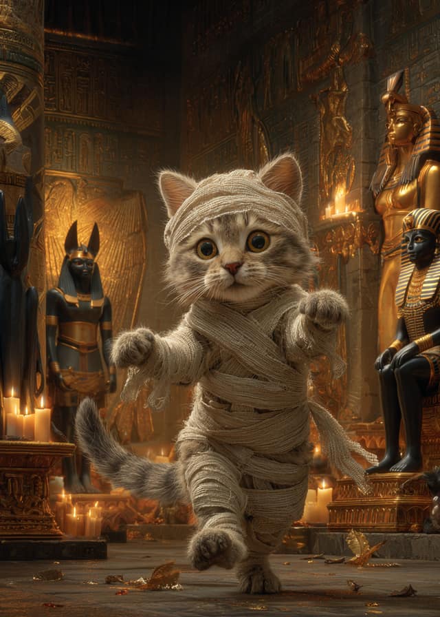 Ancient Egypt Mummy Cat