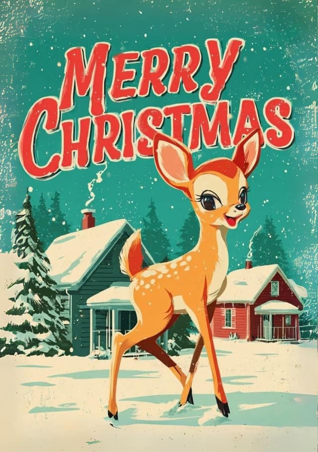 Vintage Christmas Fawn Pet Swap
