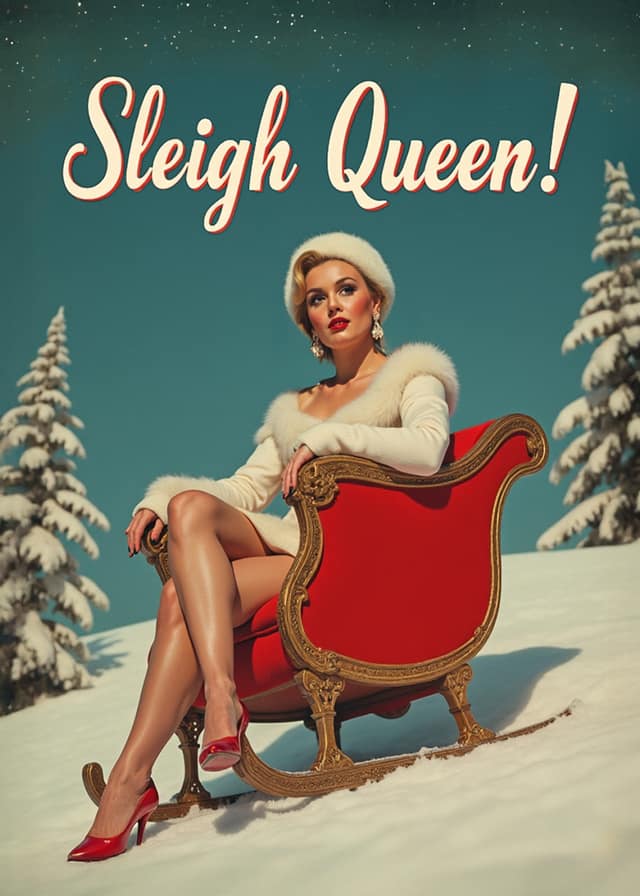 Sleigh Queen Christmas Card