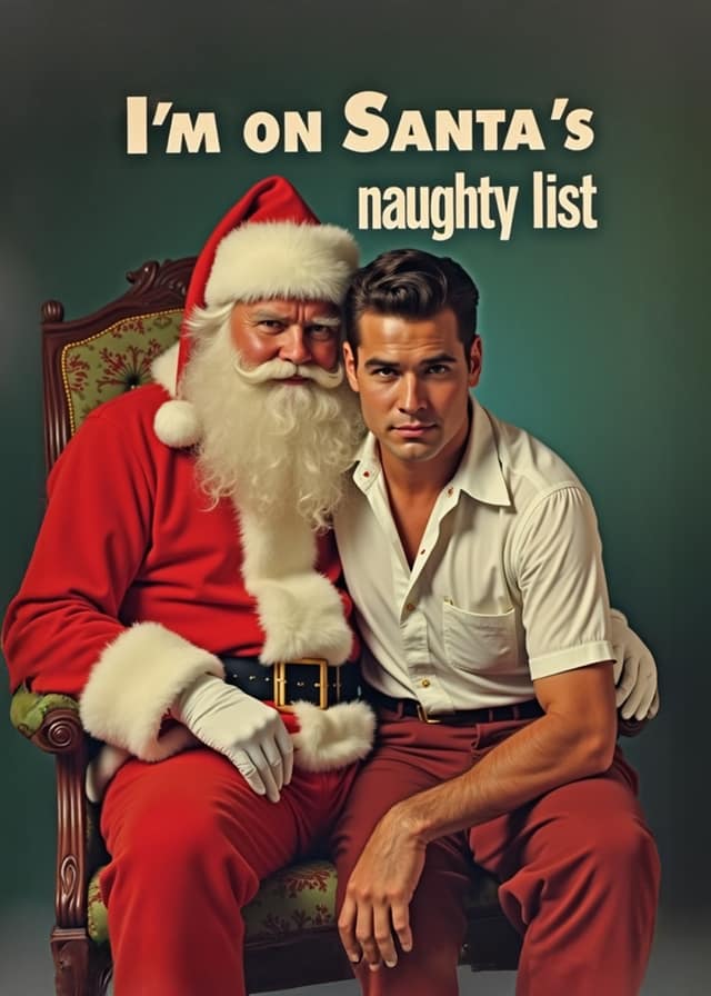 Santa's Naughty List Christmas Card For Him