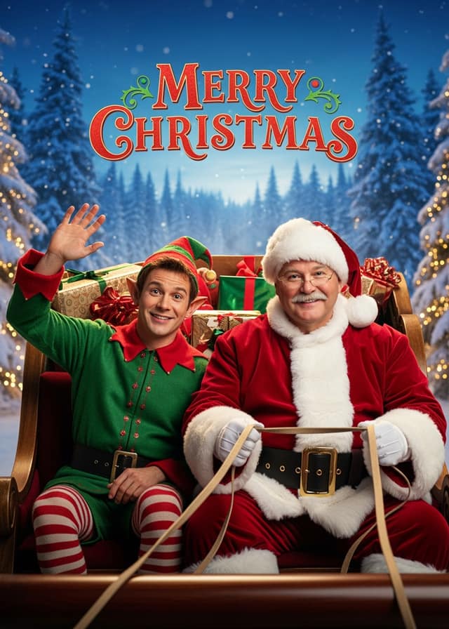 Santa And Elf Sleigh Ride