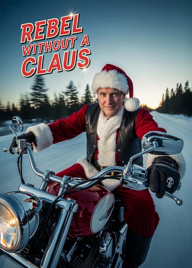 Santa Biker Snow Ride