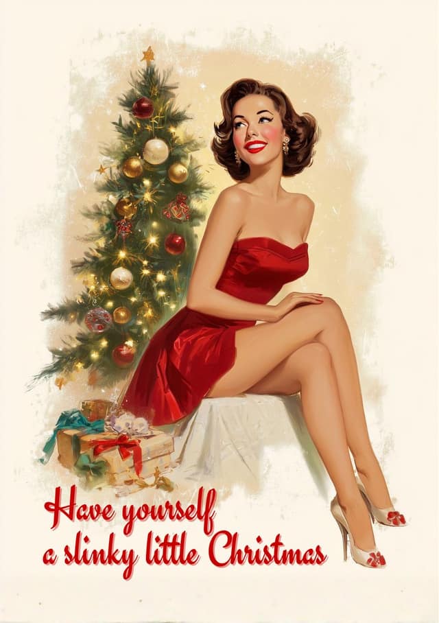 Slinky Little Christmas Pinup