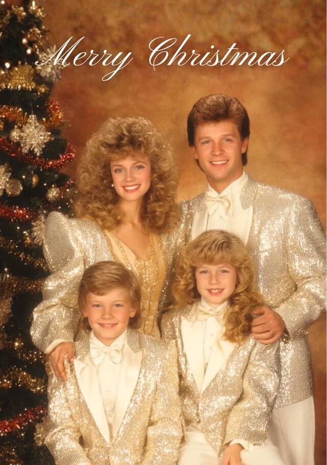 Retro Christmas Family Glamour