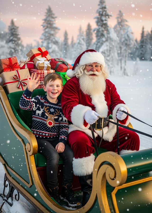 Santa Sleigh Ride Face Swap
