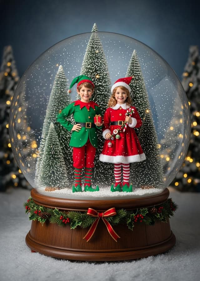Christmas Snow Globe Elves