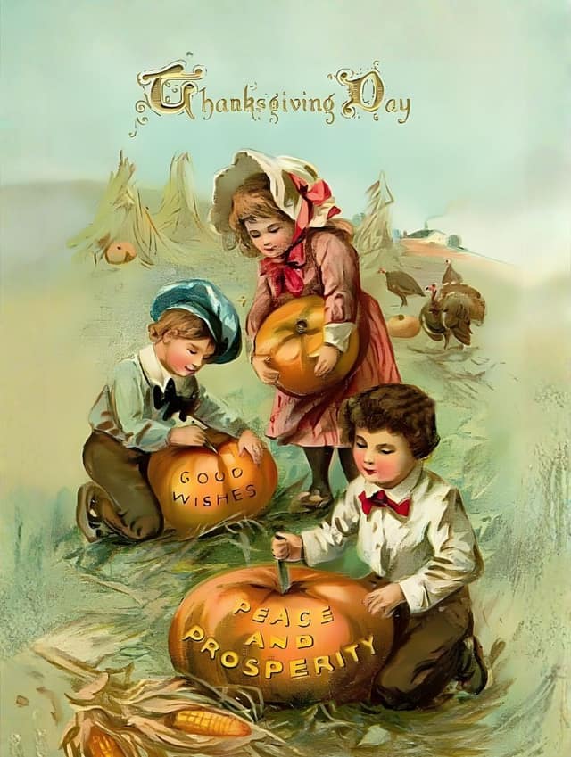 Vintage Thanksgiving Pumpkin Faces