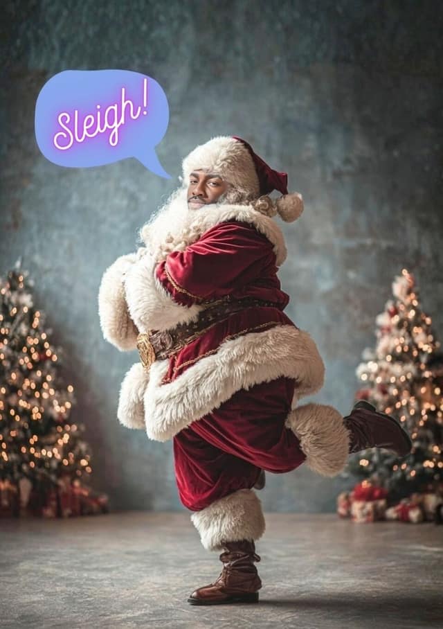 Cheeky Santa Sleigh Pose