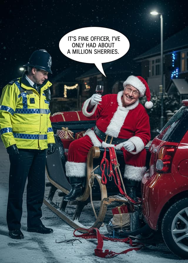 Tipsy Santa Traffic Stop